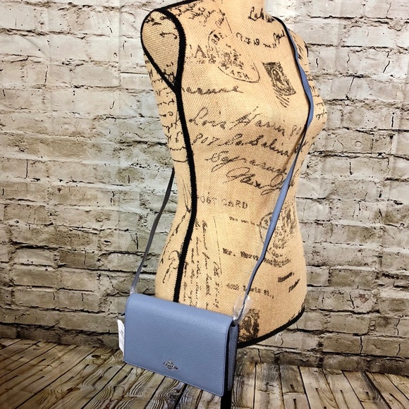 COACH • FOLDOVER CLUTCH /CROSSBODY PEBBLE LEATHER - Picture 7 of 8